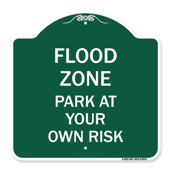 Signmission Designer Series Sign-Flood Zone, Green & White Aluminum Architectural Sign, 18" x 18", GW-1818-23951 A-DES-GW-1818-23951 - main